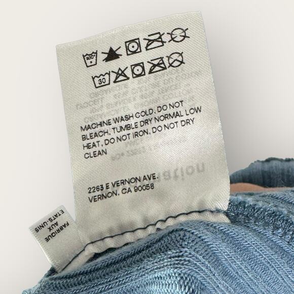 Reformation Candice Bodycon Midi Dress Cut Out Large Blue Ribbed Knit Open Back - Picture 6 of 12